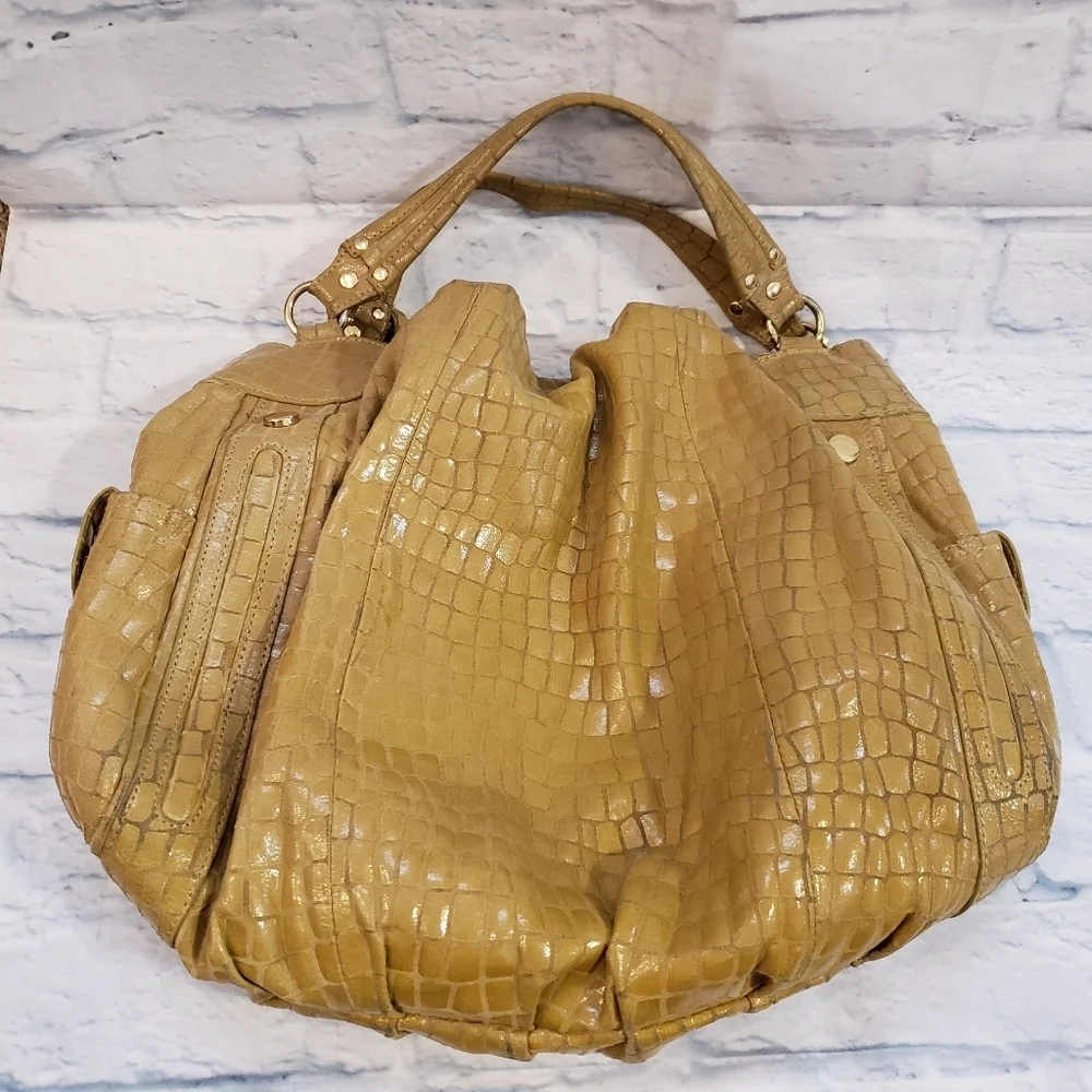 HYPE Leather Alligator Hobo Shoulder Bag